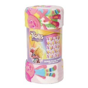 TROLLS BAND TOGETHER Large Soft Plush Raschel BLANKET THROW Bedding 46”x 60”